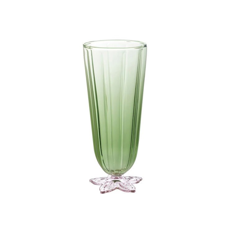 Hazel Mazel Fluted Champagne Flute W Flower Shaped Stem