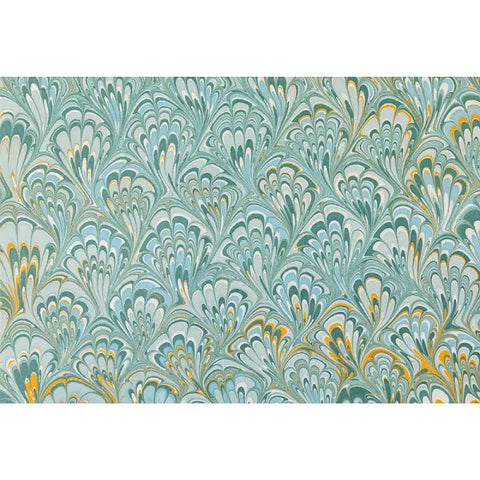 Hester & Cook - Blue & Gold Peacock Marbled Placemat