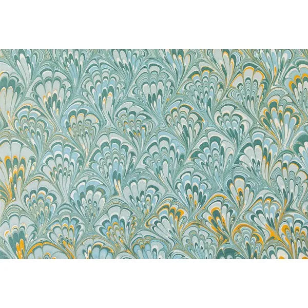 Hester & Cook - Blue & Gold Peacock Marbled Placemat