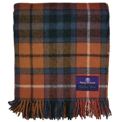 Prince of Scots - Highland Tweeds Wool Throw Blanket - Antique Buchanan
