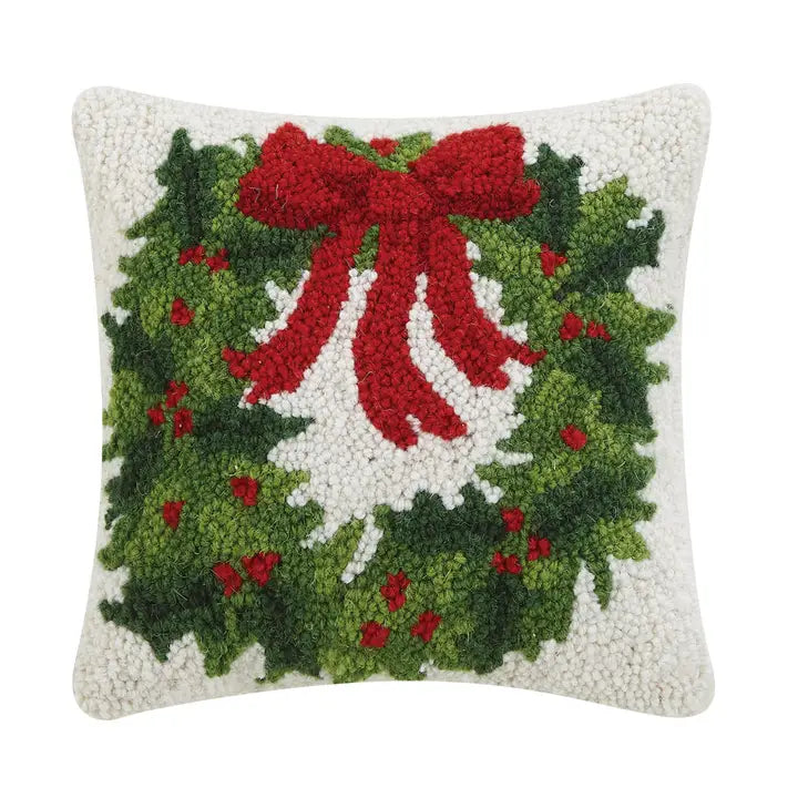 Peking Handicrafts Holiday Wreath Hook Pillow