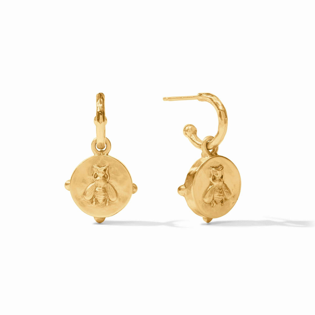 Julie Vos Gold Honeybee Hoop & Charm Earring