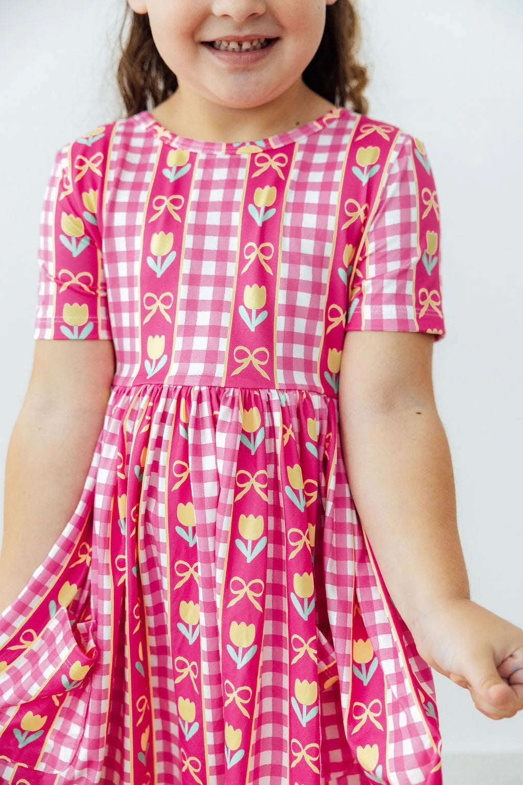 Mila & Rose Girl's I Love You Tulip Much Pocket Twirl Dress