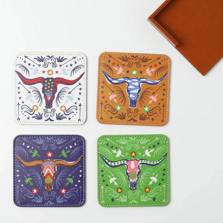 Longhorn Coasters Set
