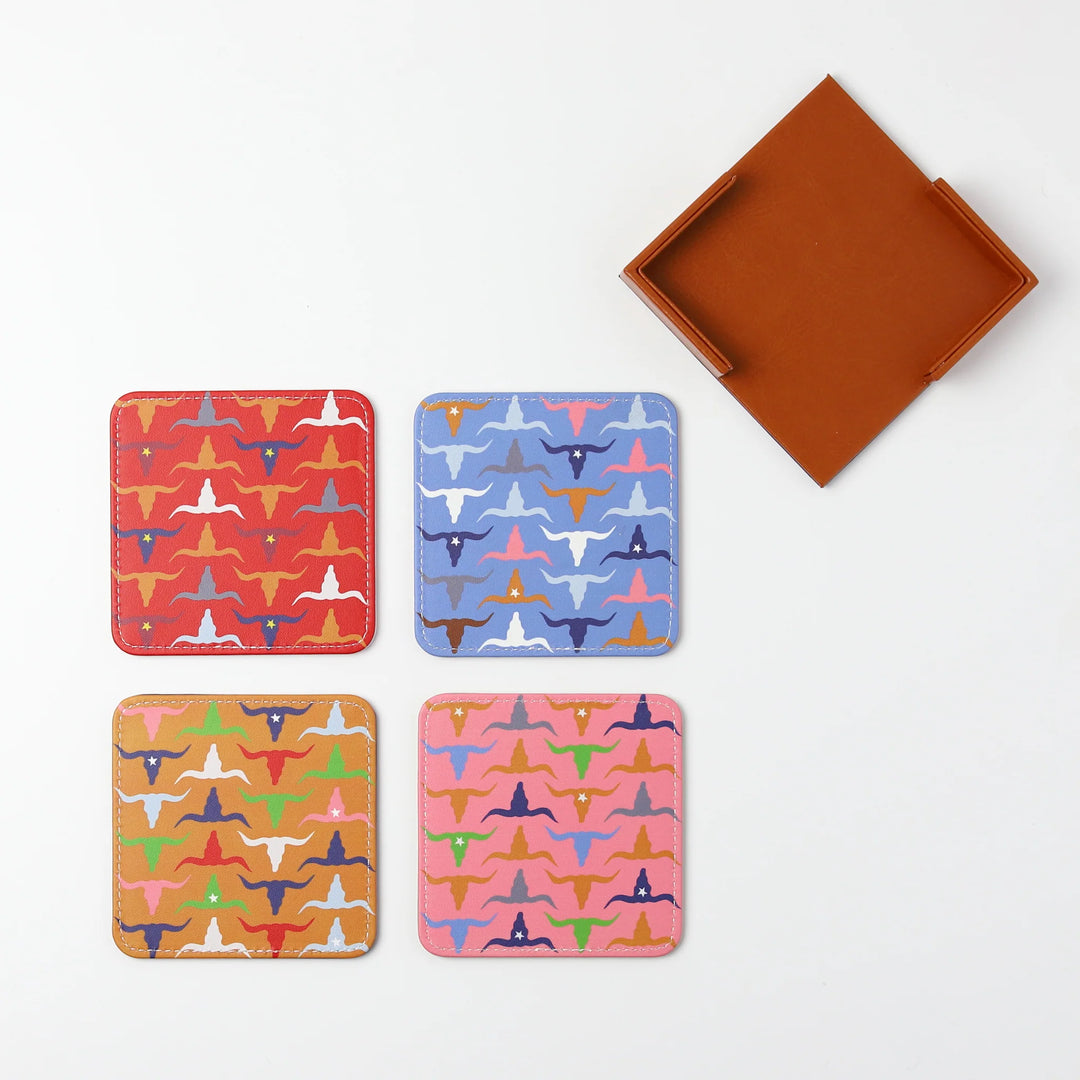 Longhorn Coasters Set