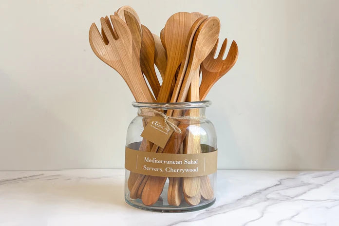 etúHome Cherrywood Mediterranean Salad Servers