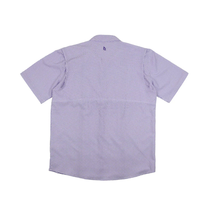 Blue Quail Men's Wave Check Guayabera Purple