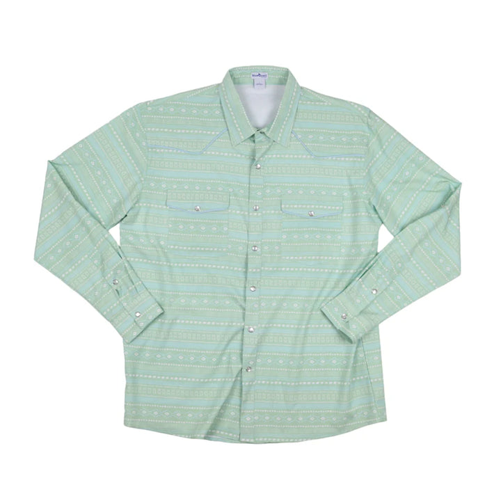 Blue Quail Men's Long Sleeve Shirt Aztec Stripe