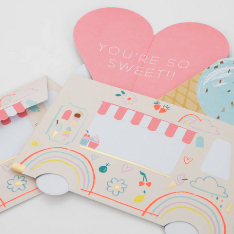 Meri Meri - Ice Cream Valentine's Day Card Set