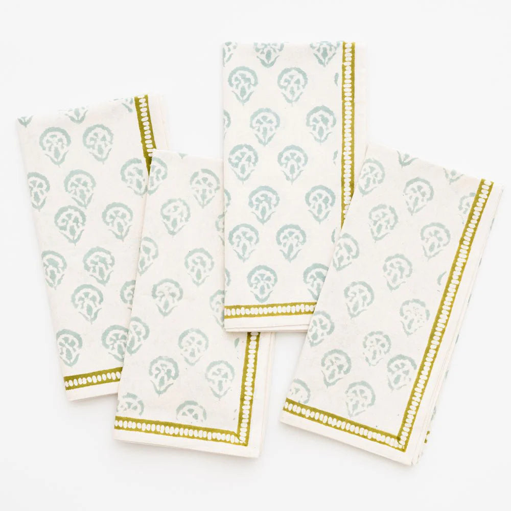 Pomegranate India Hicks Home Carnation Seafoam Napkin