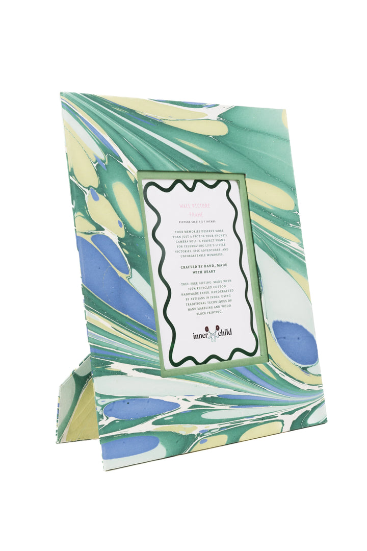 Inner Child Blue Hand-Marbled Photo Frame