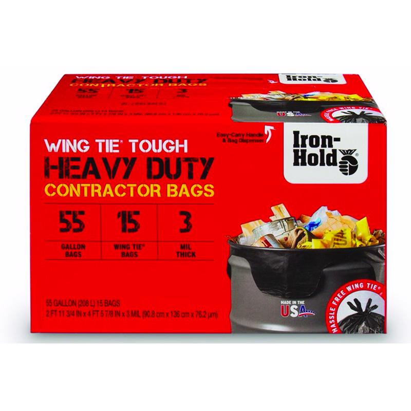 Iron-Hold 55 gal Contractor Bags - 15 pk