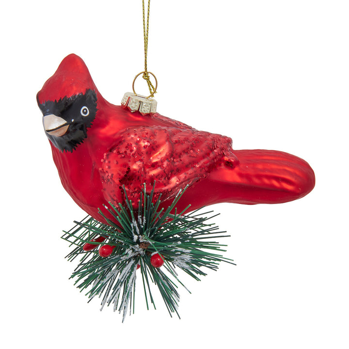 Kurt Adler Glass Cardinal Ornament