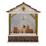 Kurt Adler LED Courtyard Nativity Scene with Spinning Glitter Water lantern