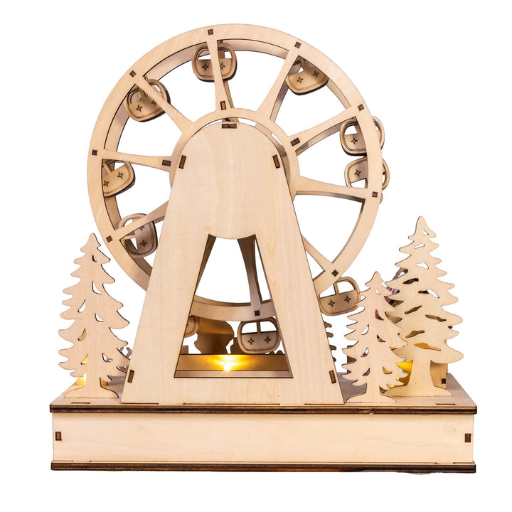 Kurt Adler Battery Operated Warm White LED Ferris Wheel with Santa