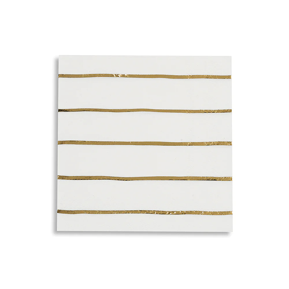 Gold Frenchie Stripped Cocktail Napkins
