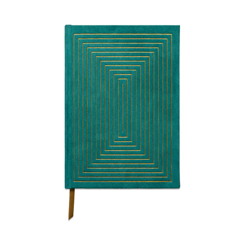 Hard Cover Suede Cloth Journal - Green
