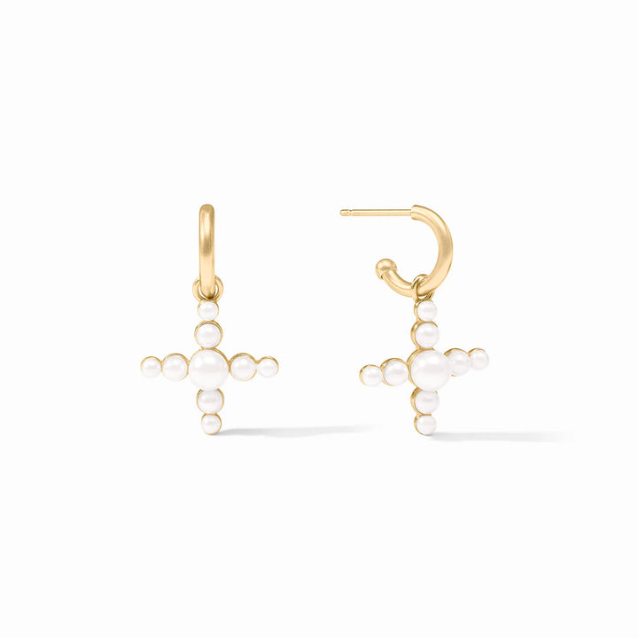 Julie Vos Gumdrop Cross Hoop & Charm Earring