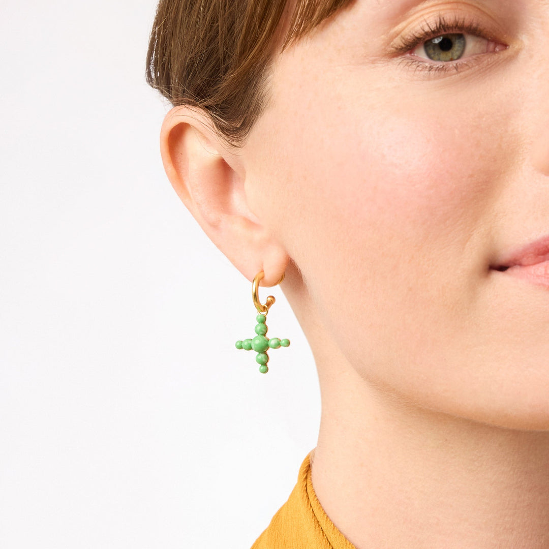 Julie Vos Gumdrop Cross Hoop & Charm Earring
