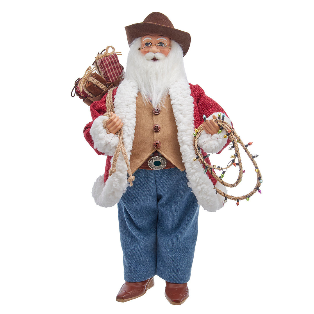 Kurt Adler KSA Kringles Western Santa with Bag & Lasso