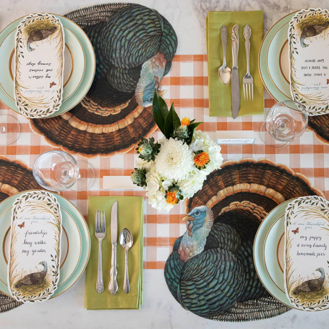 Hester & Cook Orange Painted Check Runner