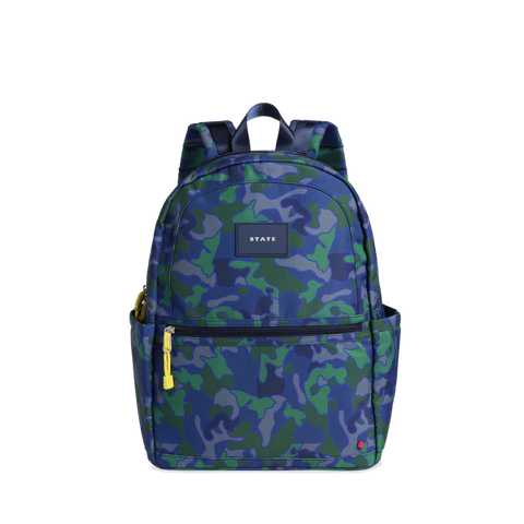 State Bags - Kane Kids Double Pocket Backpack - Camo Blue