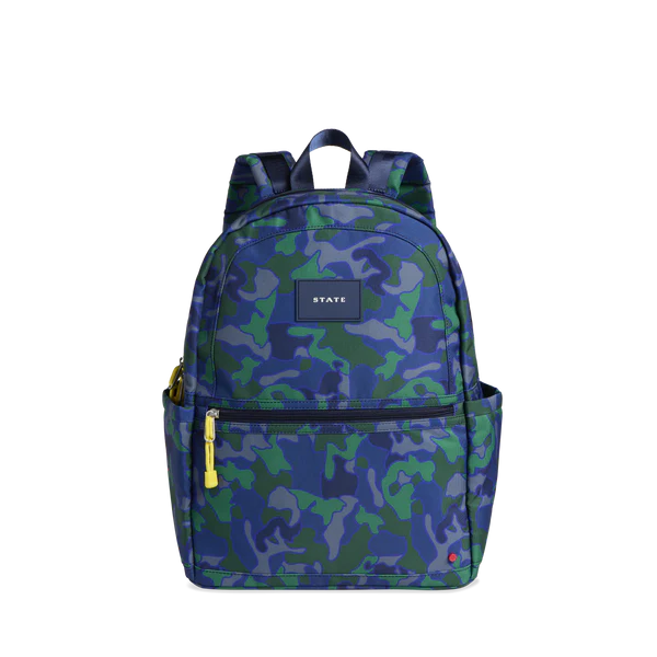 State Bags - Kane Kids Double Pocket Backpack - Camo Blue