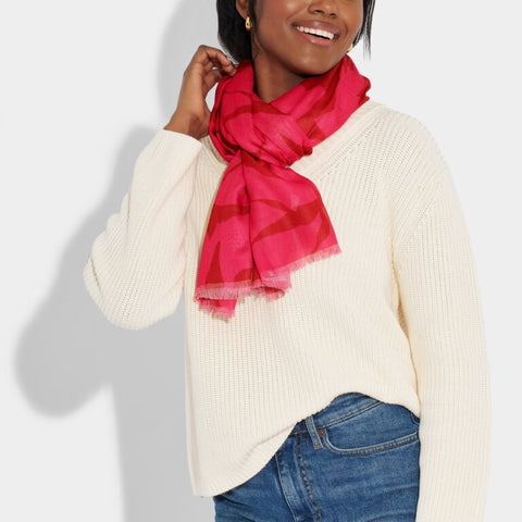 Katie Loxton - Abstract Flower Scarf - Fuchsia and Red