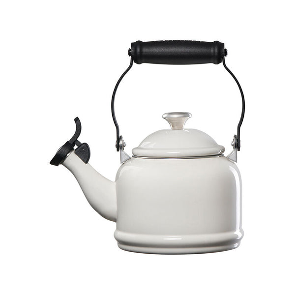 Le Creuset Demi 1.25-Qt. White Stovetop Whistling Tea Kettle + Reviews