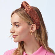 Lele Sadoughi - Velvet Knotted Headband - Chocolate Sequin