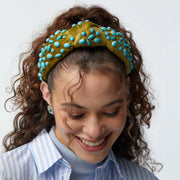 Lele Sadoughi - Cabochon Knotted Headband - Olive Pebble