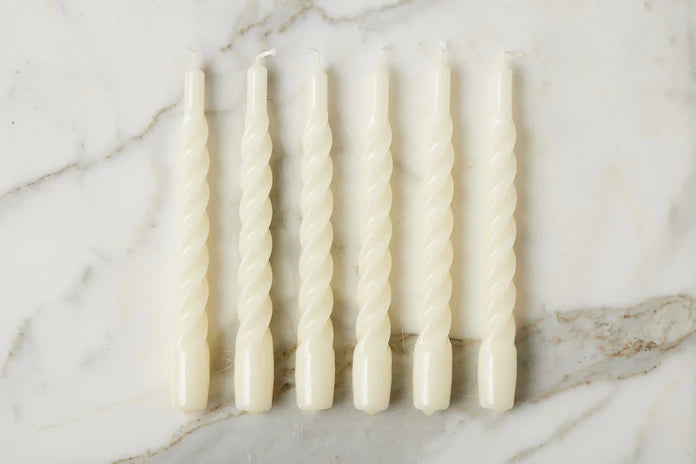 etúHome Cream Twisted Taper Candles