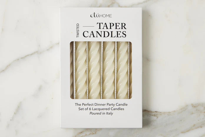etúHome Cream Twisted Taper Candles