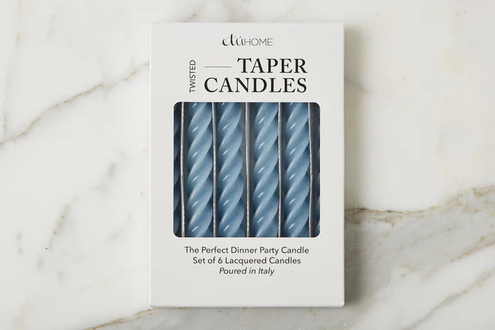 etúHome Denim Twisted Taper Candles