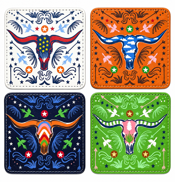Longhorn Coaster Set