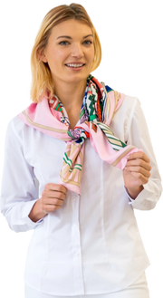 Luxe Silk Square Scarf - Saddle Pink Equestrian