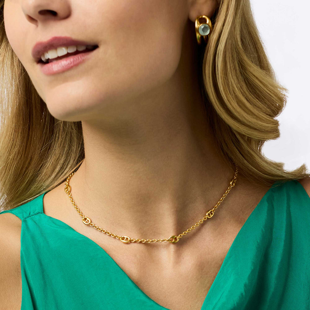 Julie Vos Gold Laguna Delicate Station Necklace