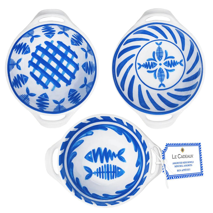 Le Cadeaux Mediterraneo Mini Two Handled Bowls