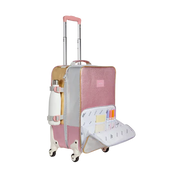 State Bags - Logan Suitcase - Pink & Silver Metallic
