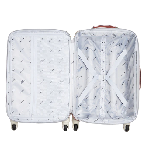 State Bags - Logan Suitcase - Pink & Silver Metallic