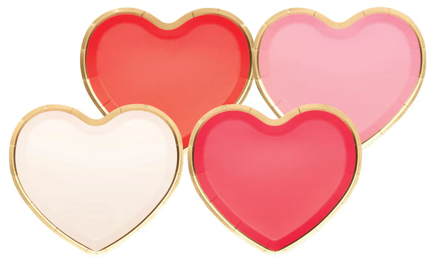 Love Notes Heart Paper Salad Plates - Assorted