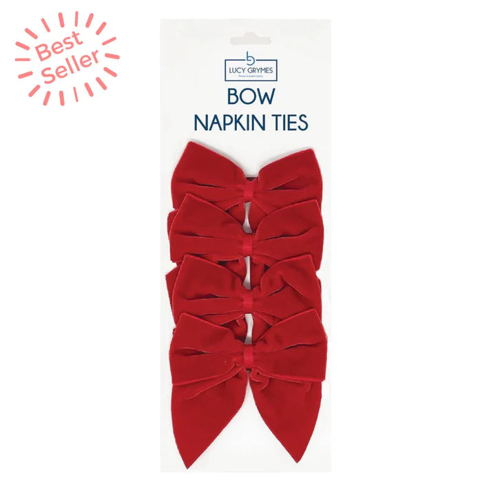 Lucy Grymes Designs - Red Bow Napkin Ties