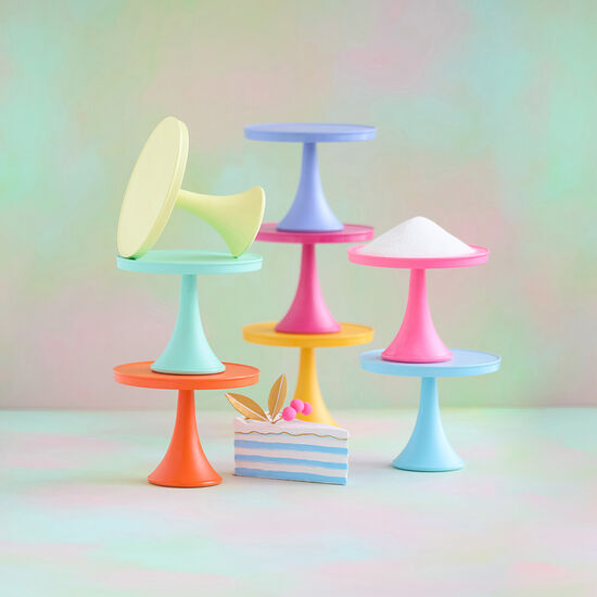 Glitterville Rainbow Large Melamine Cake Stand