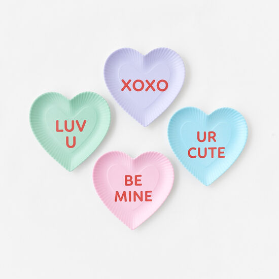 Valentine Melamine Conversation Heart Plate