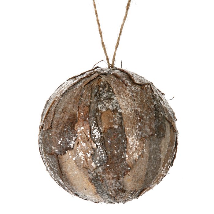 Frosted Natural Ball Ornament