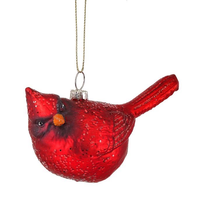 Glass Cardinal Ornament
