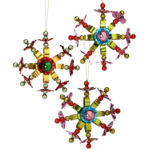 Metallic Foil Snowflake Ornament - Assorted