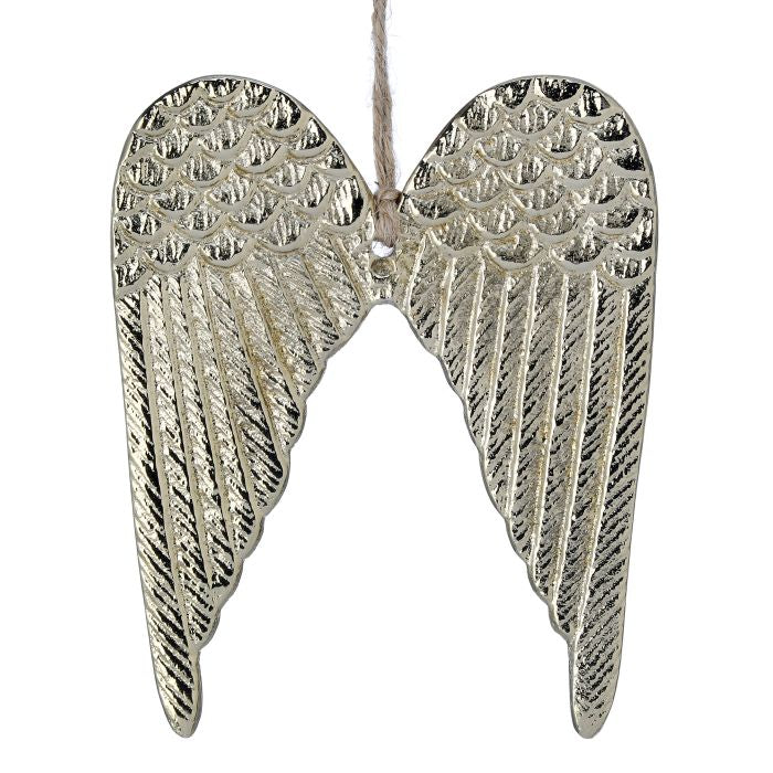 4.5" Gold Aluminum Angel Wings Ornament