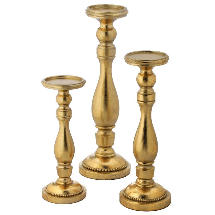 Champagne Gold Resin Candle Holder
