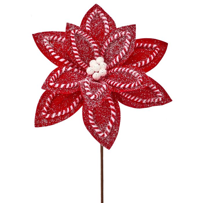 22" Sugar/Spice Poinsettia Stem